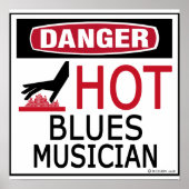 Hot Blues Musician Poster (Voorkant)