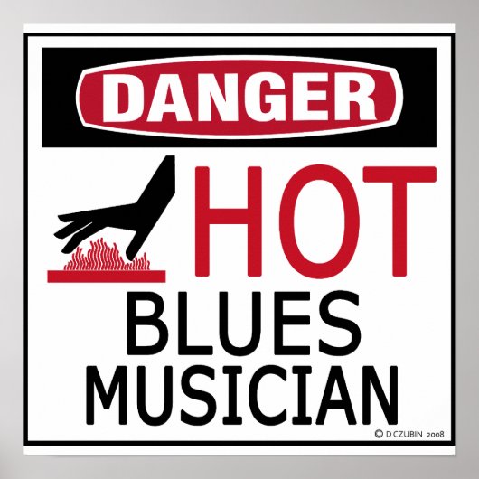 Hot Blues Musician Poster (Voorkant)