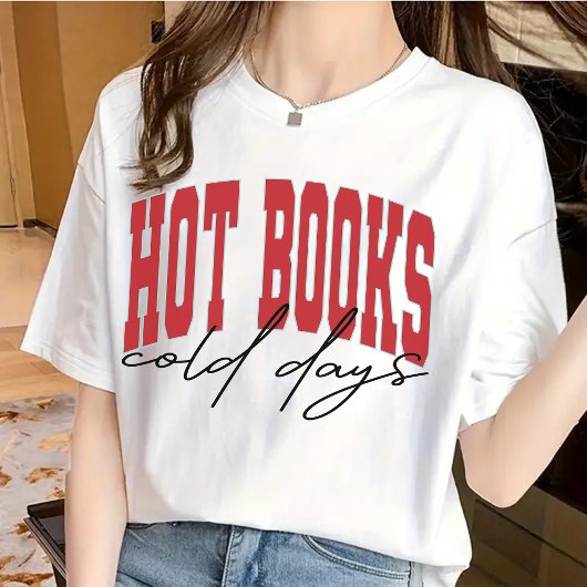 Hot Books Cold Days Shirt, Book Lover Gift voor ha T-shirt