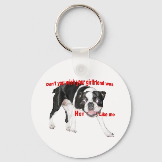 Hot Boston Terrier Sleutelhanger (Voorkant)