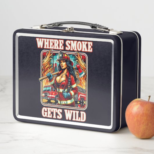 Hot Brandweerman Pin-Up Girl - Bold & Fiery (In situ)