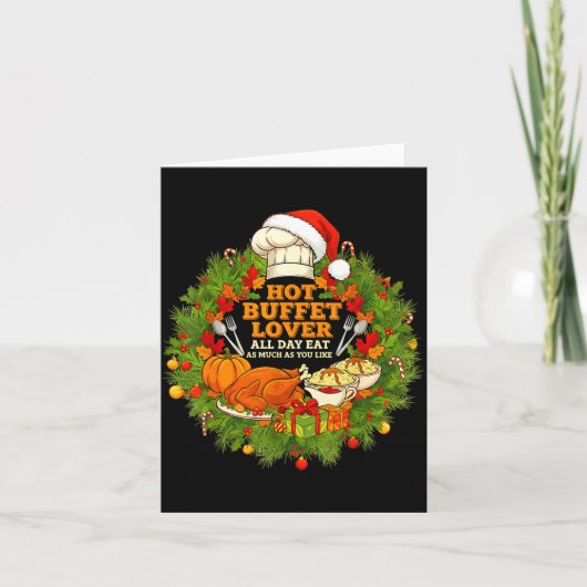 Hot Buffet Available All Day Eat Funny Holiday Foo Kaart (Voorkant)