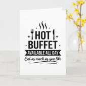 Hot Buffet Available All Day Funny Adult Humor Kaart (Gele Bloem)