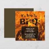Hot Burning Fire BBQ Summer Party - Uitnodiging (Voorkant / Achterkant)