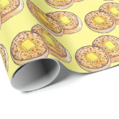 Hot Buttered Crumpets UK Cuisine British Food Cadeaupapier (Rol Hoek)