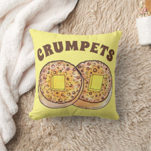 Hot Buttered Crumpets UK Cuisine British Food Kussen