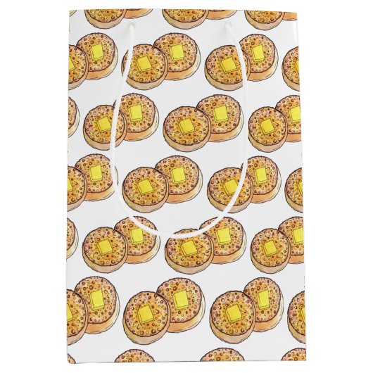 Hot Buttered Crumpets UK Cuisine British Food Medium Cadeauzakje (Voorkant)