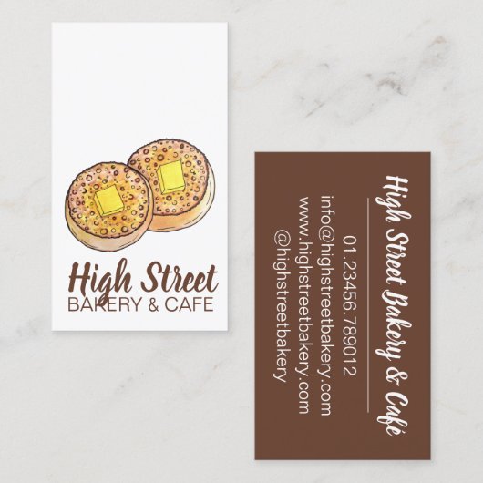 Hot Buttered Crumpets UK Cuisine British Food Visitekaartje (Voorkant / Achterkant)