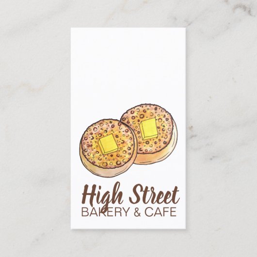 Hot Buttered Crumpets UK Cuisine British Food Visitekaartje (Voorkant)