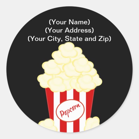 Hot Buttered Popcorn film Ronde Sticker (Voorkant)