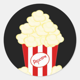 Hot Buttered Popcorn film Ronde Sticker