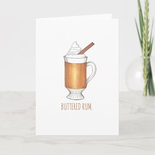 Hot Buttered Rum Kerstmis Winter Vakantie Drink Feestdagen Kaart (Voorkant)