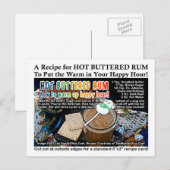 HOT BUTTERED RUM RECIPE BRIEFKAART (Voorkant / Achterkant)