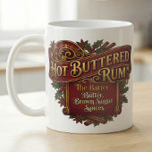 Hot Buttered Rum Vintage Recept Label Koffiemok