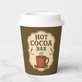 Hot cacao bar kerstfeest papieren bekers (Achterkant)