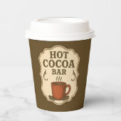Hot cacao bar kerstfeest papieren bekers (Voorkant)