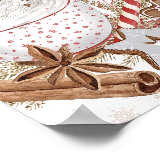 Hot Cacao Bar Kerstkoekjes Poster (Hoek)