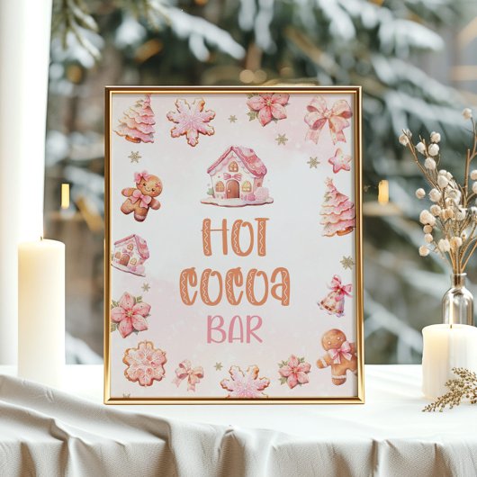 Hot cacao bar Little Cookie Kerstmis Verjaardag Poster