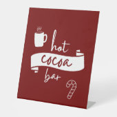 Hot cacao bar tafel top teken reclamebord met voetstuk (Voorkant)