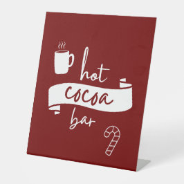 Hot cacao bar tafel top teken reclamebord met voetstuk