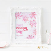 Hot cacao bar teken | Roze Heet Cacao Teken Poster