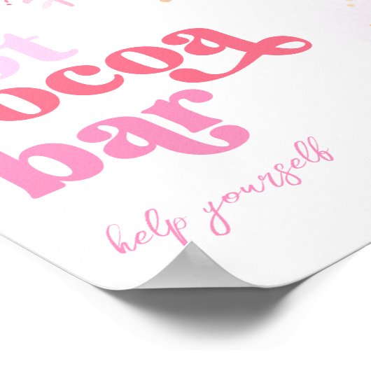 Hot cacao bar teken | Roze Heet Cacao Teken Poster (Hoek)