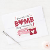 Hot Cacao Bomb Classroom Valentijnsdag Vierkante Sticker (Envelop)