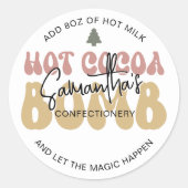 Hot Cacao Bomb Instructies Vakantie Feestelijke Re Ronde Sticker (Voorkant)