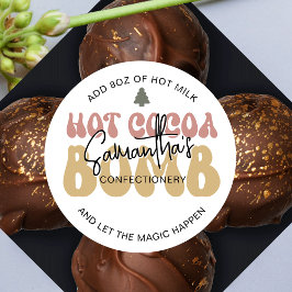 Hot Cacao Bomb Instructies Vakantie Feestelijke Re Ronde Sticker