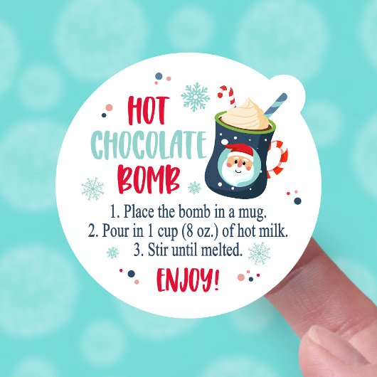 Hot Cacao Bomb Schattigee Chocolade Cup Instructie Sticker