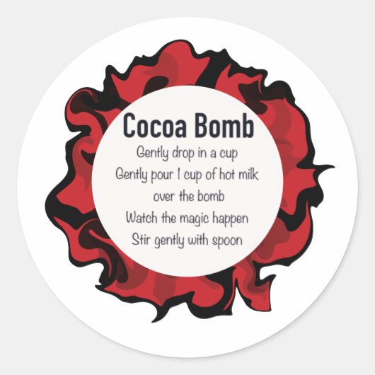 Hot-cacao Bomb-sticker, warme chocolade Ronde Sticker (Voorkant)
