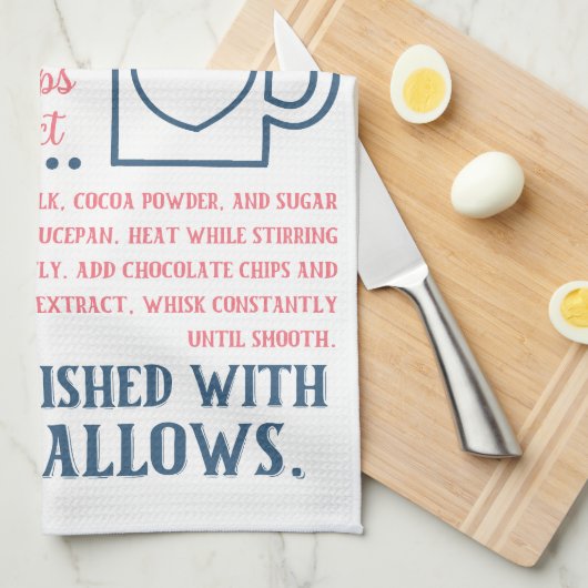 Hot cacao chocolade recept keukenhanddoek (Quarter Fold)