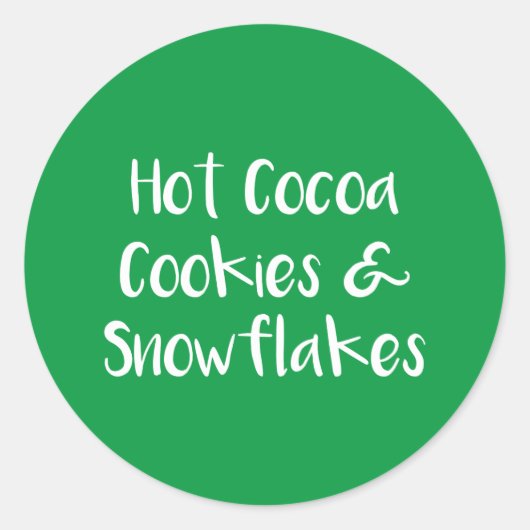 Hot Cacao Cookies en Sneeuwvlokken Stickers (Voorkant)