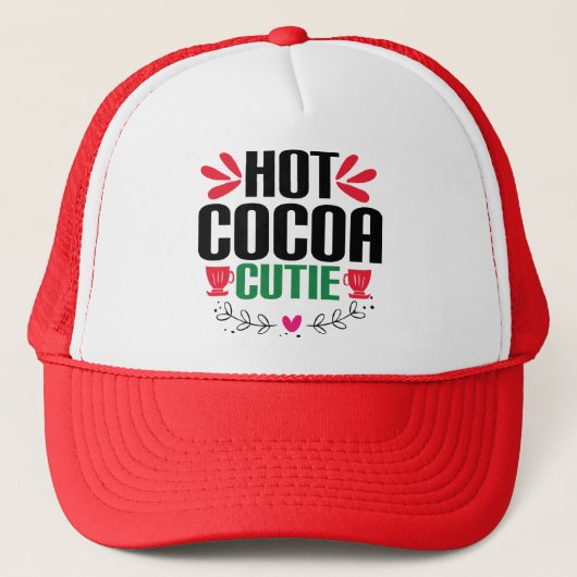 Hot cacao cutie - charmante kerst trucker pet (Voorkant)
