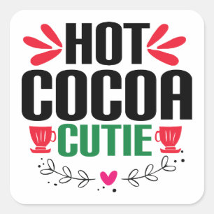 Hot cacao cutie - charmante kerst vierkante sticker