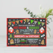 Hot-cacao- en cookie-kerstuitnodiging kaart (Staand voorkant)