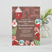 Hot-cacao en cookies Illustrations Holiday Kaart (Staand voorkant)