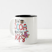 Hot-cacao en Fuzzy Socks - Funny Winter Cold Tweekleurige Koffiemok (Voorkant links)
