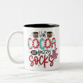 Hot-cacao en Fuzzy Socks - Funny Winter Cold Tweekleurige Koffiemok (Links)
