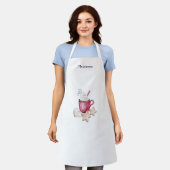 Hot cacao en koekjes illustratie monogram schort (Gedragen)