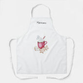 Hot cacao en koekjes illustratie monogram schort (Voorkant)