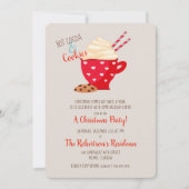 Hot-cacao en koekjes kerstuitnodiging kaart (Voorkant)