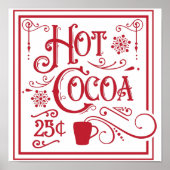 Hot-cacao  retro poster (Voorkant)