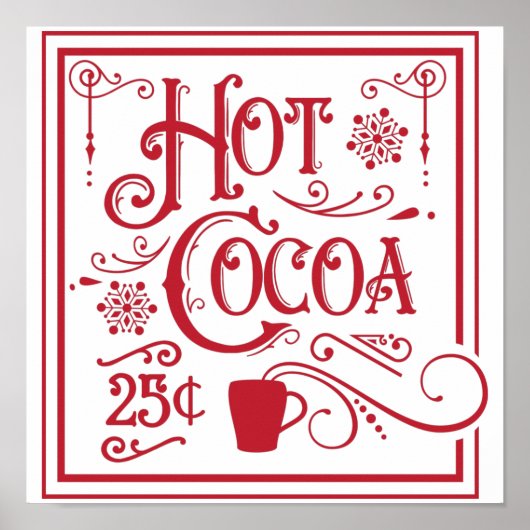Hot-cacao  retro poster (Voorkant)