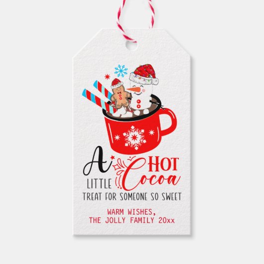 Hot Cacao Treat Gingerbread Vakantie Cadeaulabel (Voorkant)
