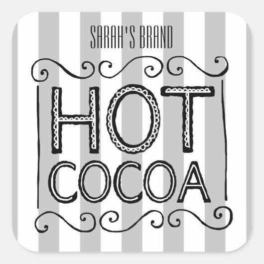 Hot Cacao Voeg Jouw namen toe Vierkante Sticker (Voorkant)