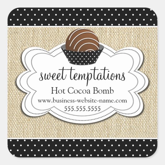 Hot-cacaochocolade-bomb Vierkante Sticker (Voorkant)