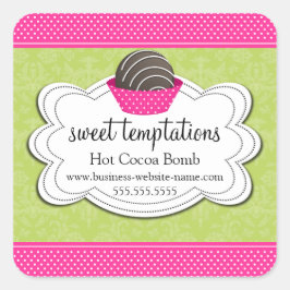 Hot-cacaochocolade-bomb Vierkante Sticker