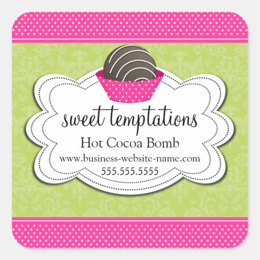 Hot-cacaochocolade-bomb Vierkante Sticker (Voorkant)