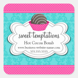 Hot-cacaochocolade-bomb Vierkante Sticker